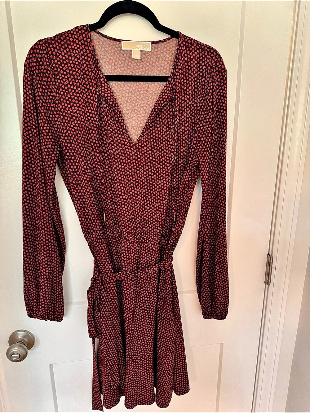 Michael Kors Floral Mini Dress in Red & navy  Size L